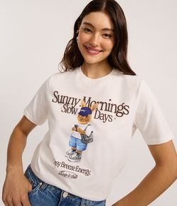 Camiseta T-shirt em Algodão com Estampa Coelho Sunny Morning