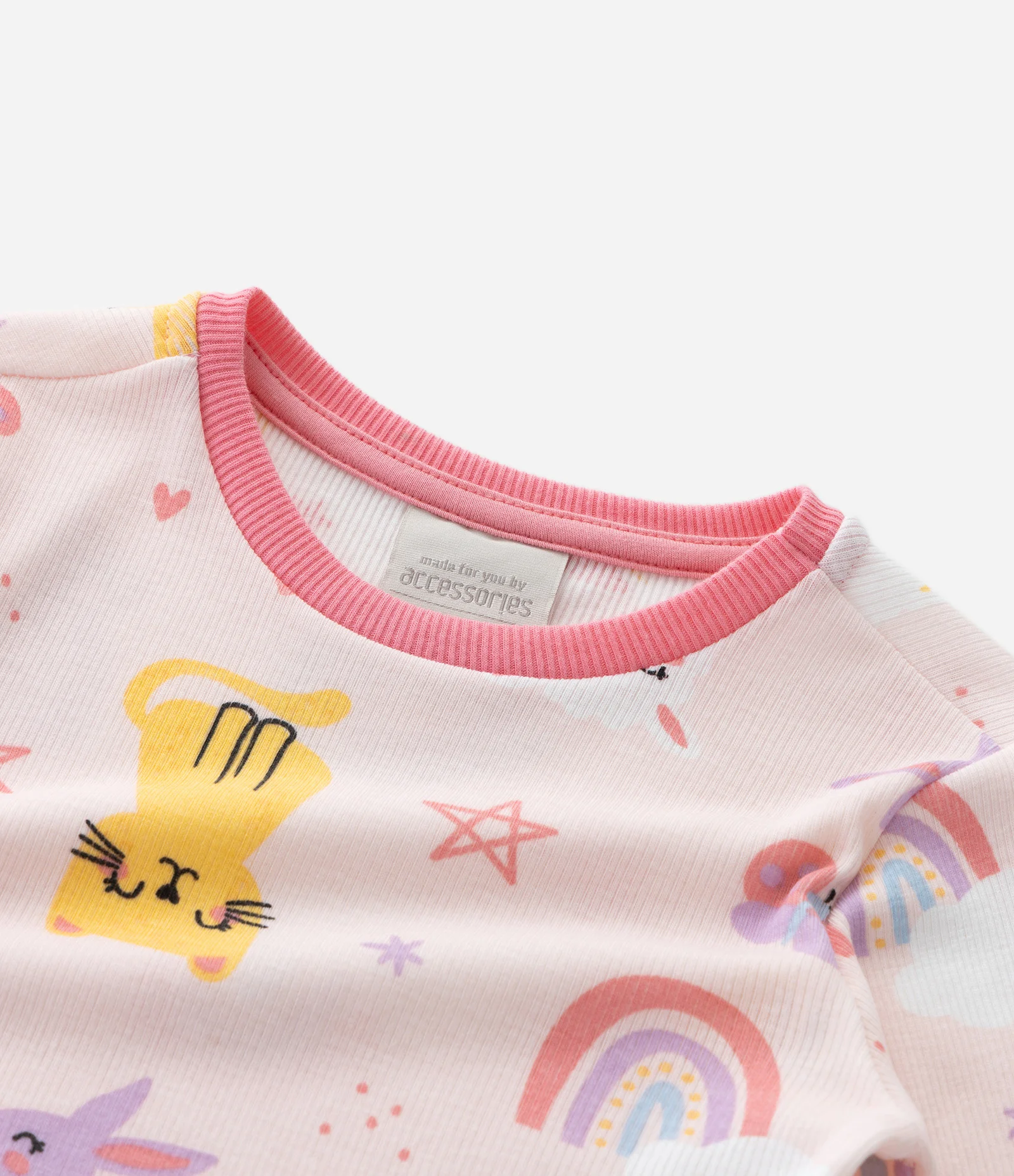 Pijama Infantil Longo com Estampa Animais – Tam 1 A 6 Anos Rosa Claro 8