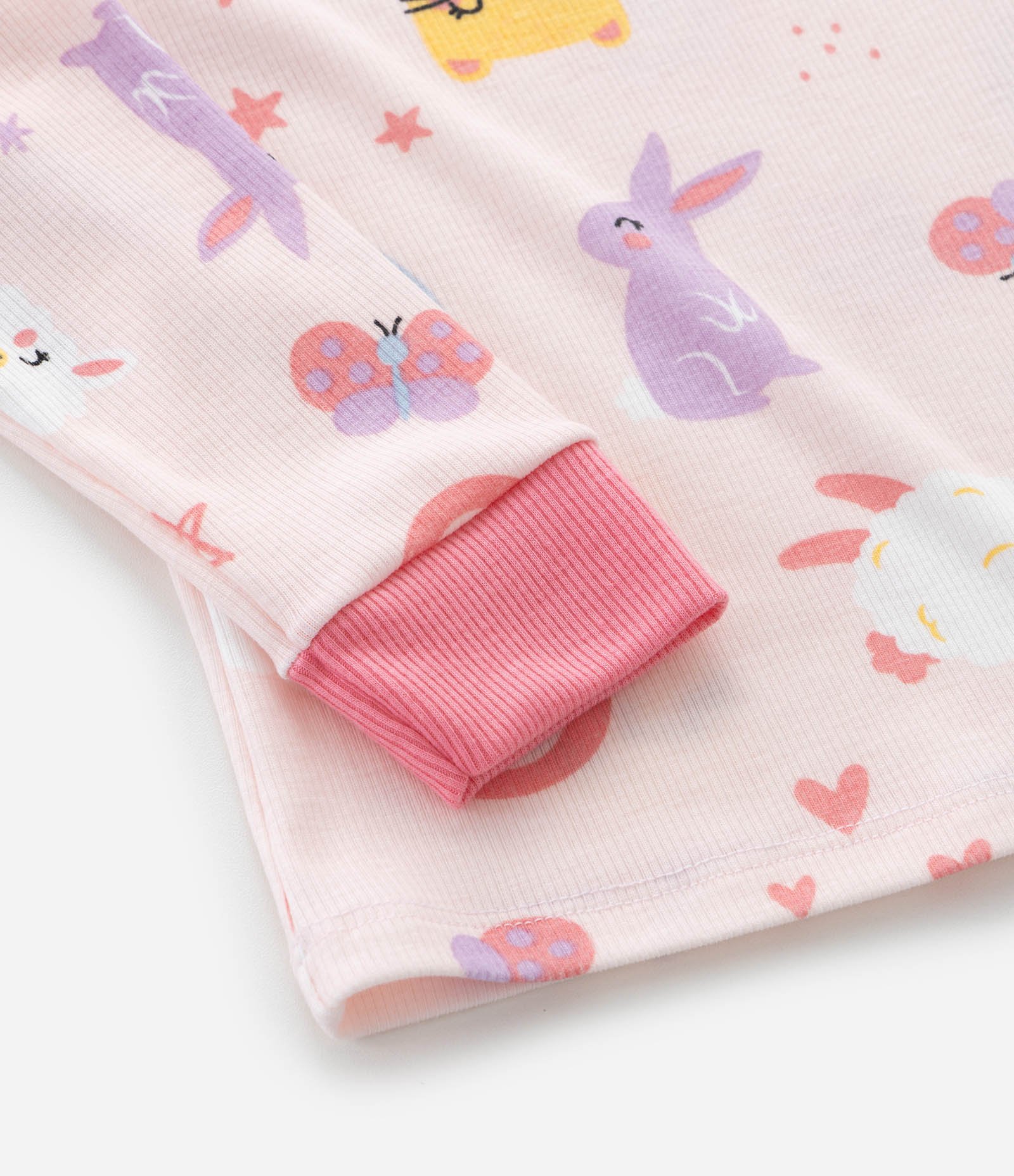 Pijama Infantil Longo com Estampa Animais – Tam 1 A 6 Anos Rosa Claro 6