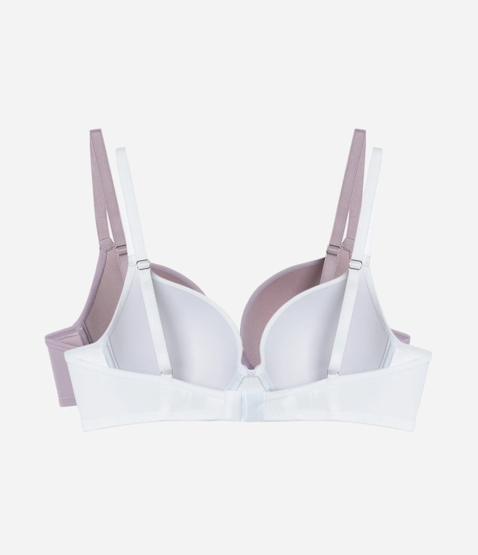 Kit 2 Sutiãs Meia Taça em Microfibra com Bojo e Aro Branco e Lilás 2
