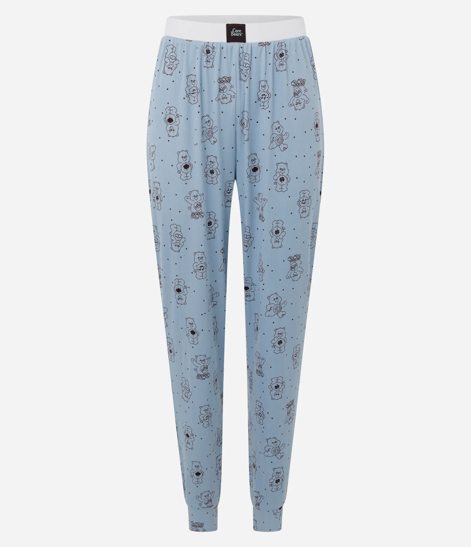 Calça de Pijama em Ribana com Estampa Ursinhos Carinhosos Azul 1