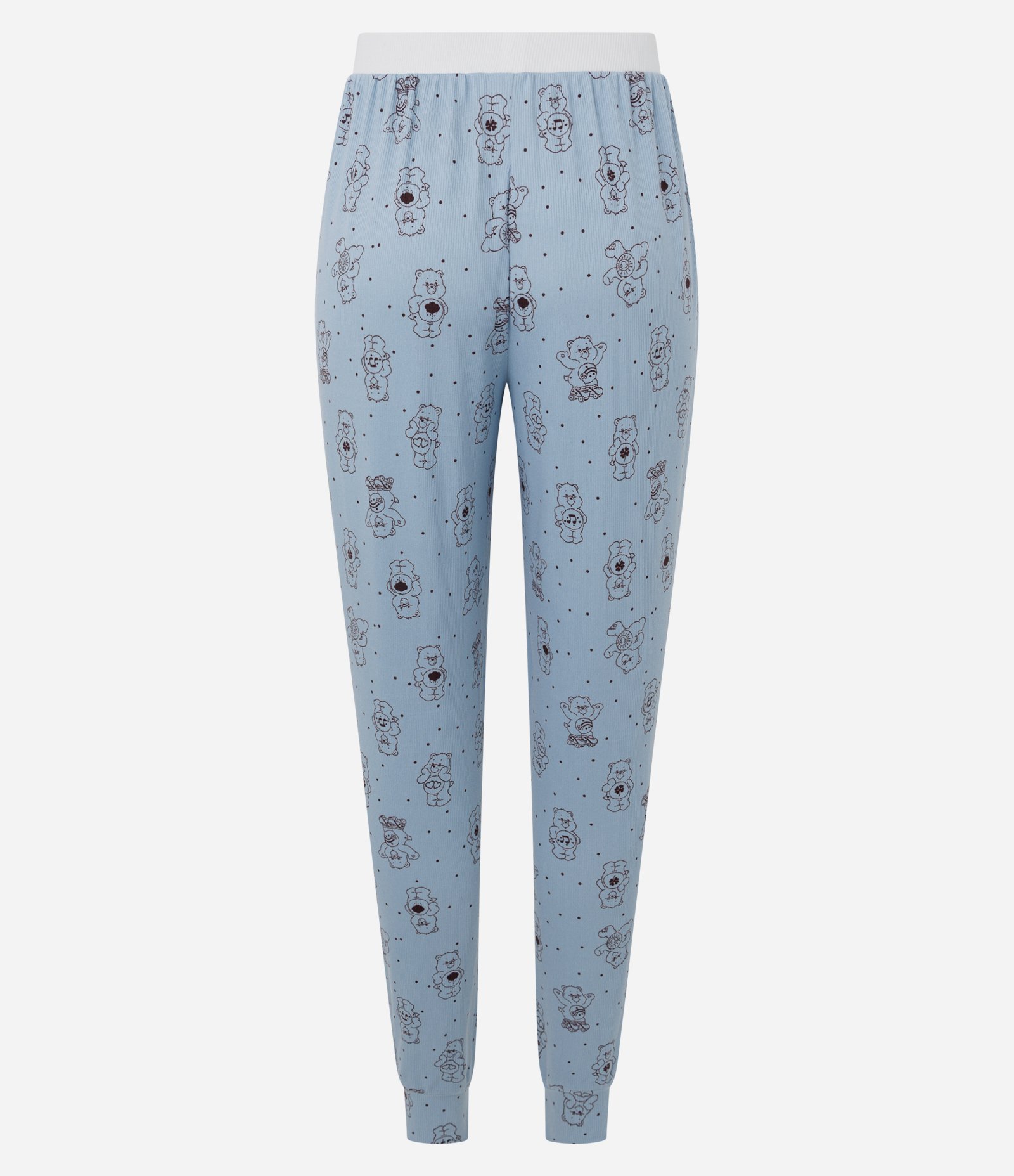 Calça de Pijama em Ribana com Estampa Ursinhos Carinhosos Azul 3