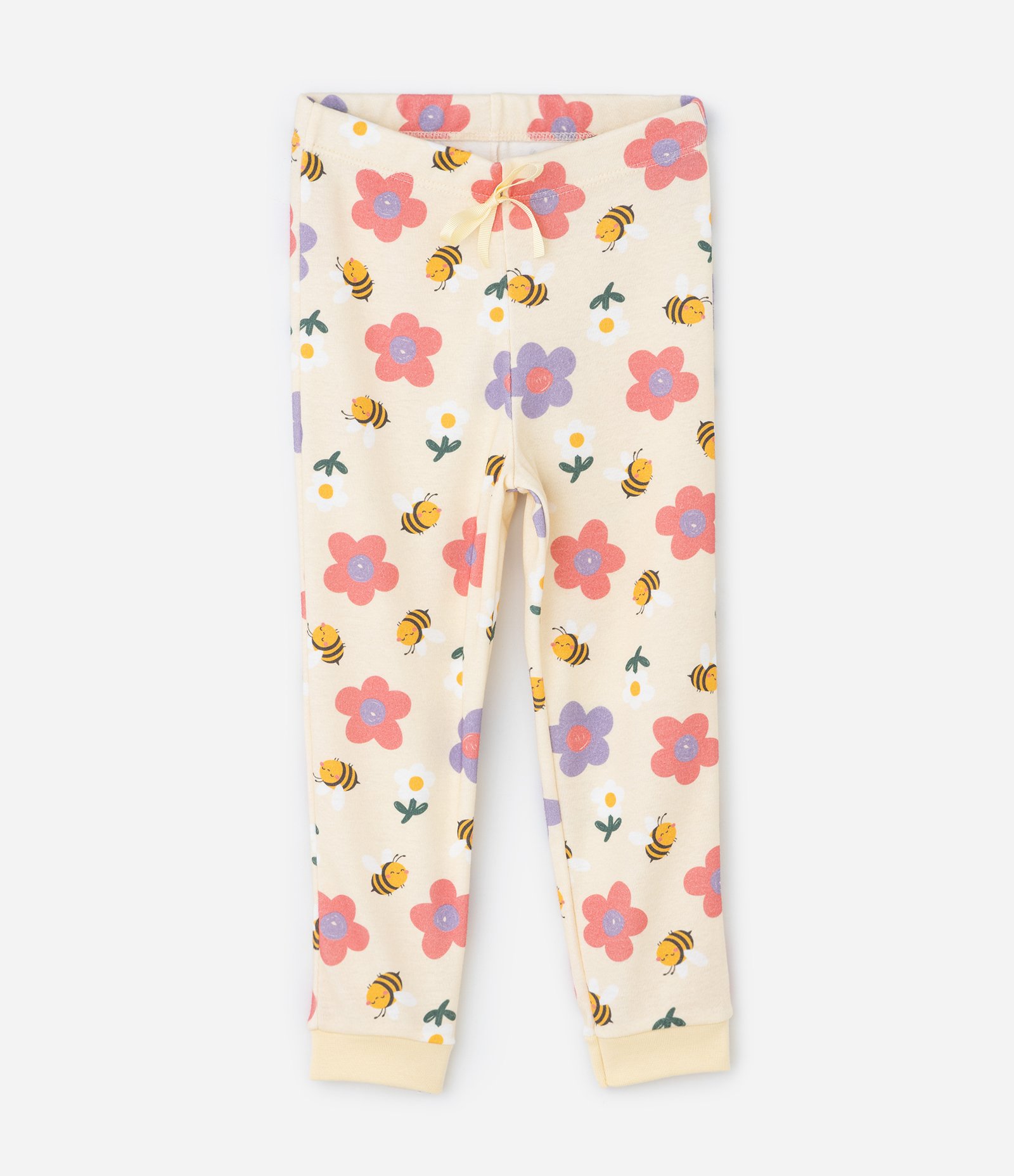 Pijama Infantil com Estampa de Abelhas e Flores – Tam 1 a 6 Anos Amarelo Claro 4