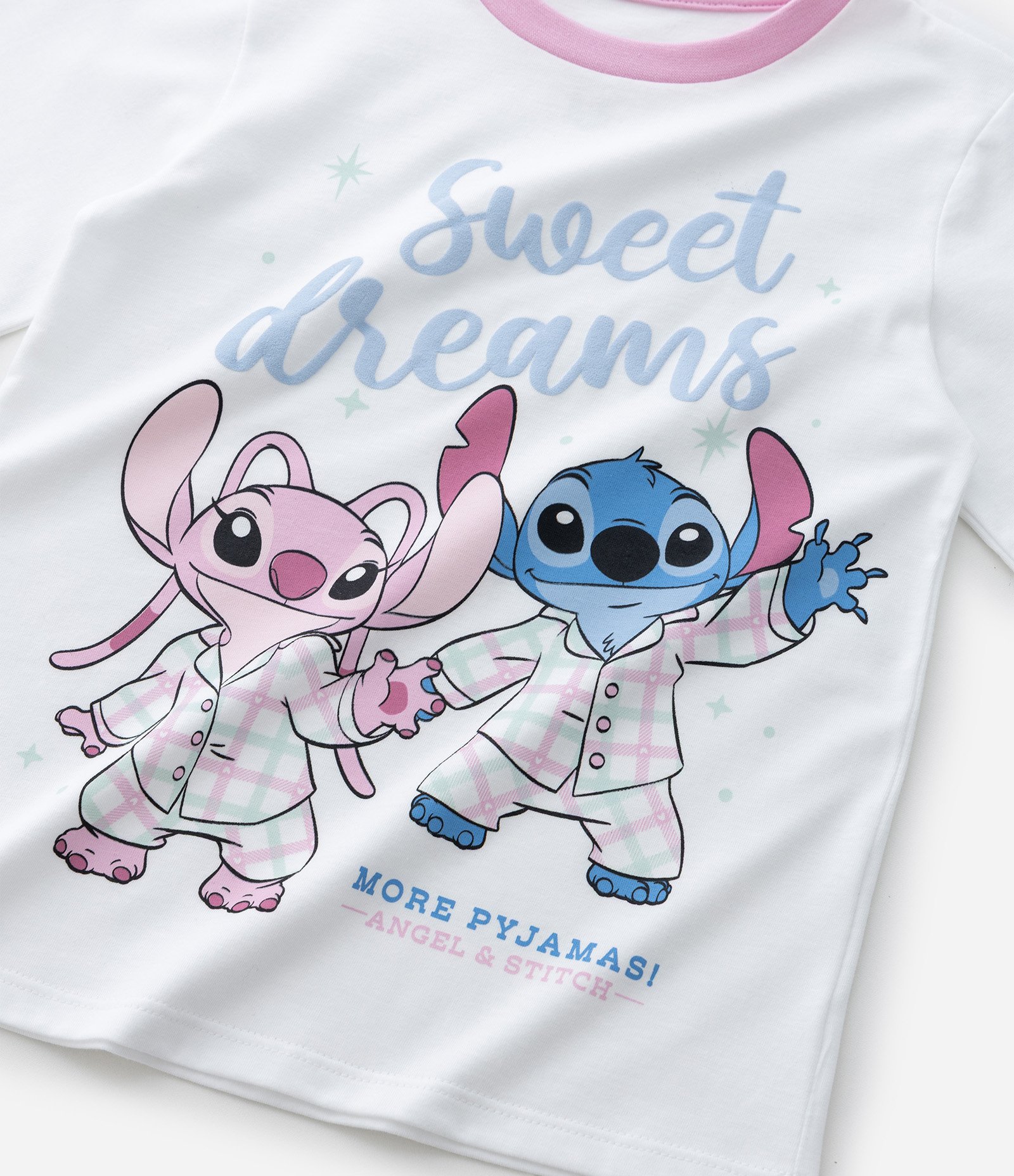 Pijama Infantil Longo com Estampa Stitch e Angel – Tam 5 a 14 Branco 10