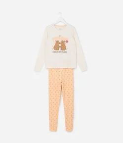 Pijama Infantil Longo com Estampa Capivara Friends  – Tam 5 a 14 Anos