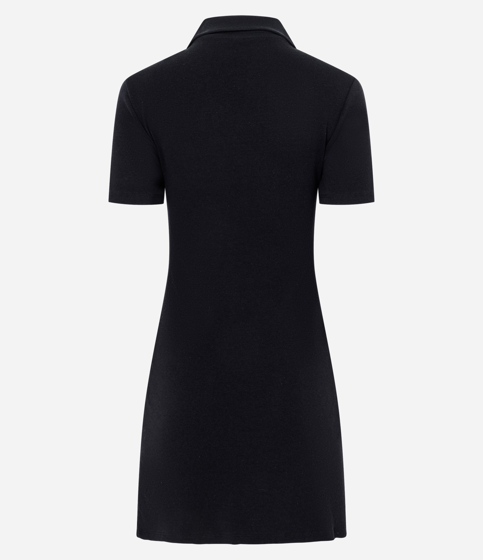 Vestido em Ribana com Gola Polo Preto 9