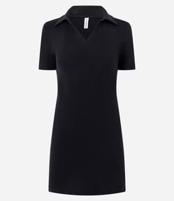 Vestido em Ribana com Gola Polo
