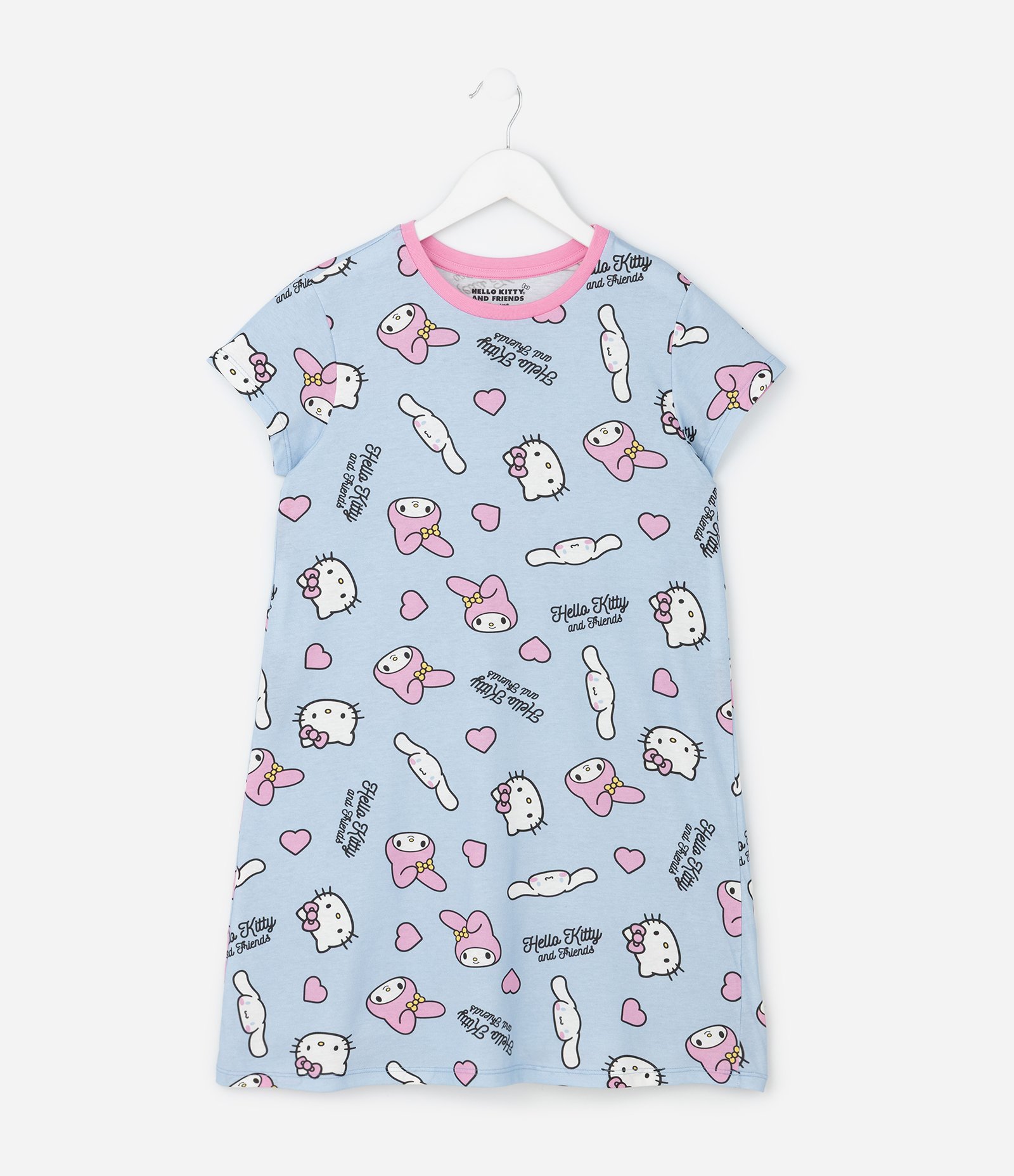 Camisola Infantil com Estampa Hello Kitty e Amigos – Tam 5 a 16 Anos Azul Claro 1