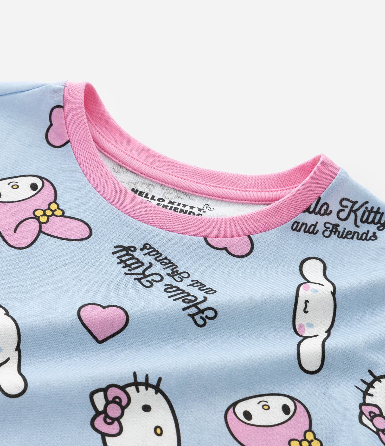 Camisola Infantil com Estampa Hello Kitty e Amigos – Tam 5 a 16 Anos Azul Claro 4