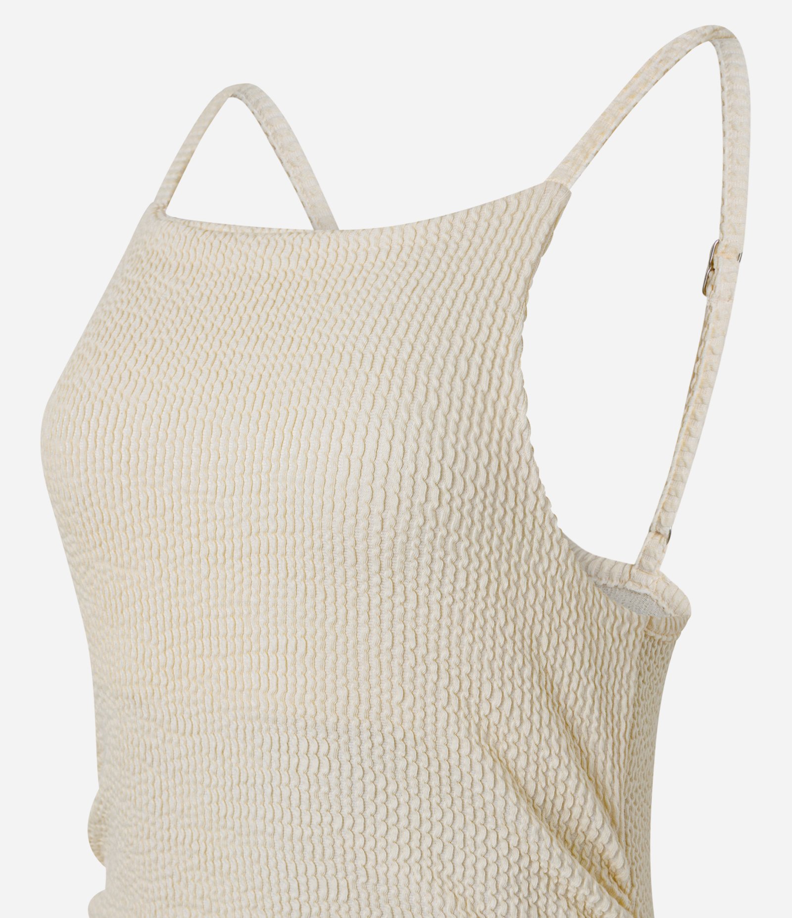 Vestido New Midi com Decote Degagê e Franzido Lateral Off White 2