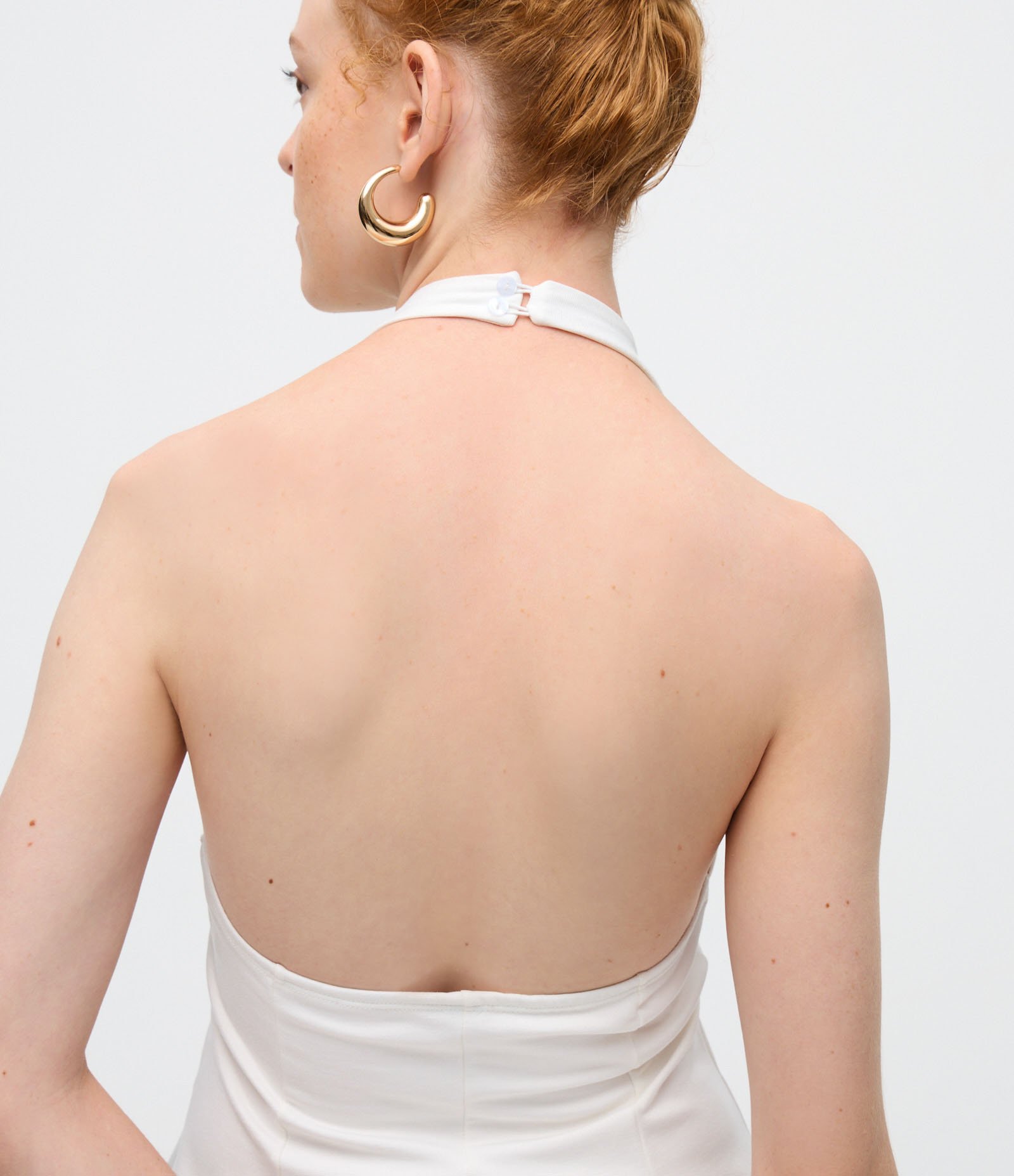 Blusa Frente Única e Peplum em Ponto Roma Branco 4