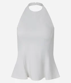 Blusa Frente Única e Peplum em Ponto Roma