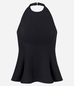 Blusa Frente Única e Peplum em Ponto Roma