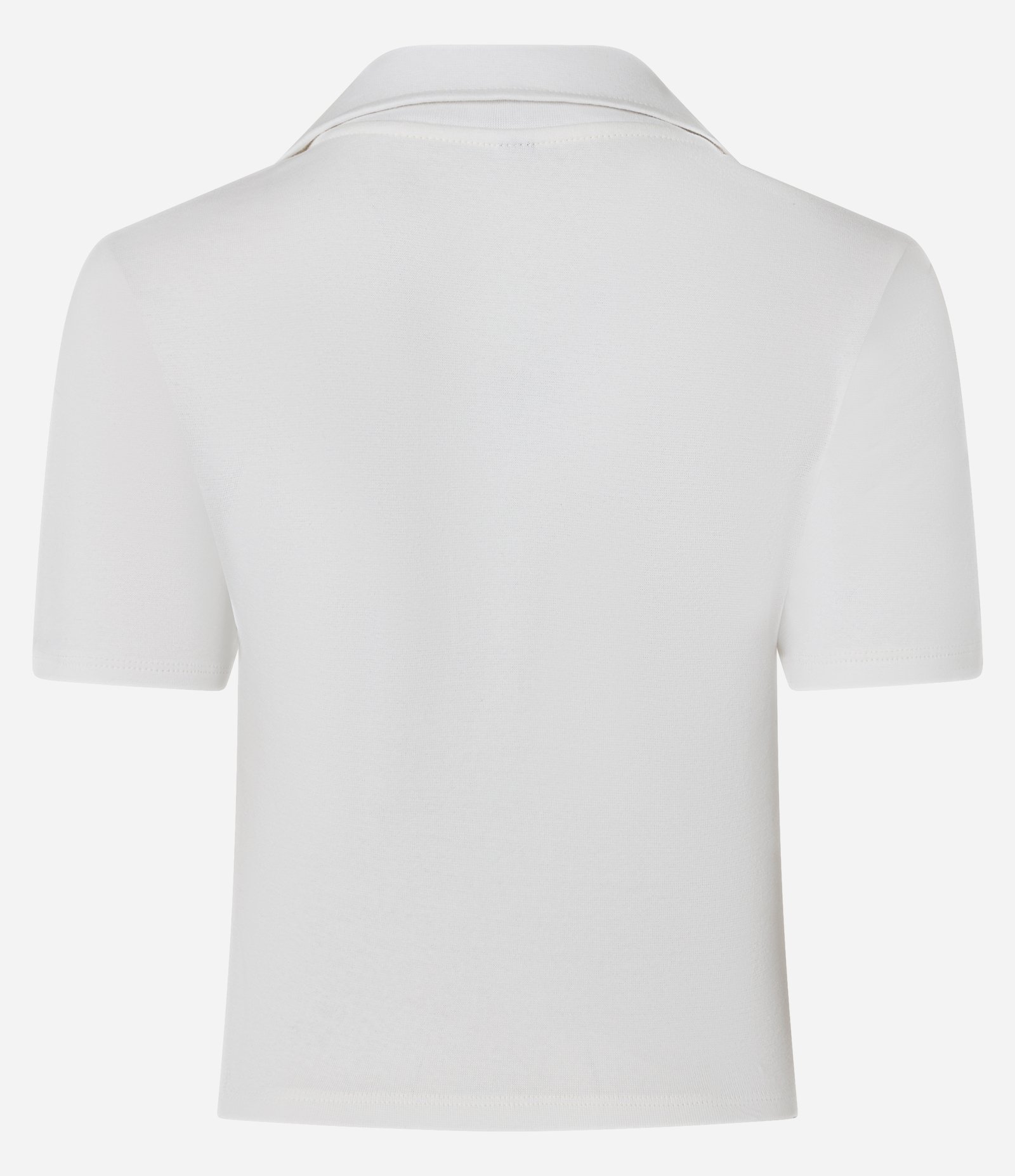 Blusa Polo em Ribana com Bordado Lagosta e Decote V Branco 3