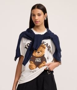 Camiseta em Algodão com Estampa Urso York Bears