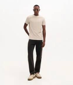 Calça Reta em Jeans Estonado