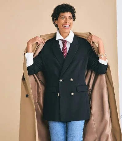 Blazer Slim Alfaiatado e de Modelo Ampulheta