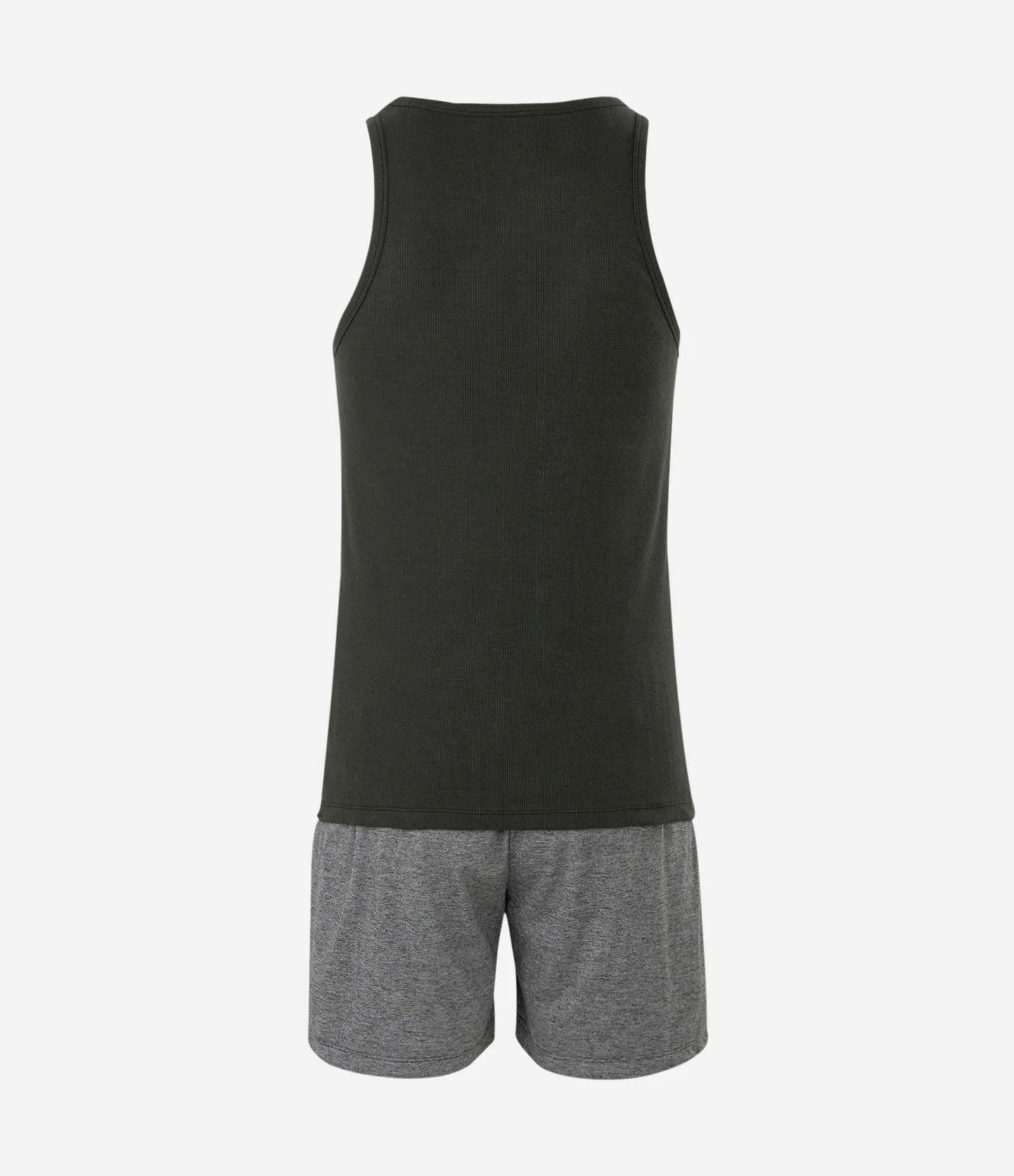 Pijama Curto em Algodão com Regata em Linho Verde 2