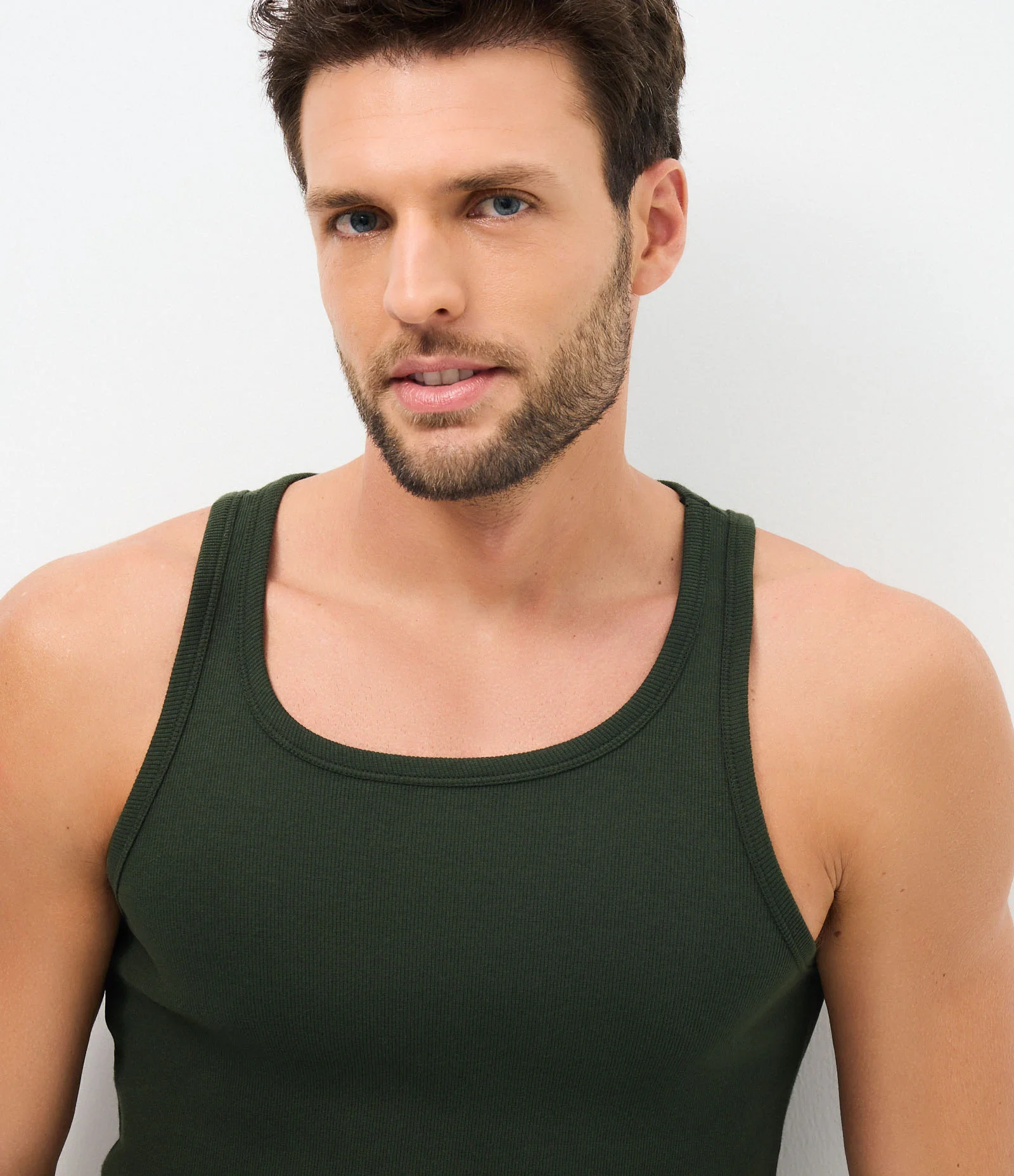 Pijama Curto em Algodão com Regata em Linho Verde 2