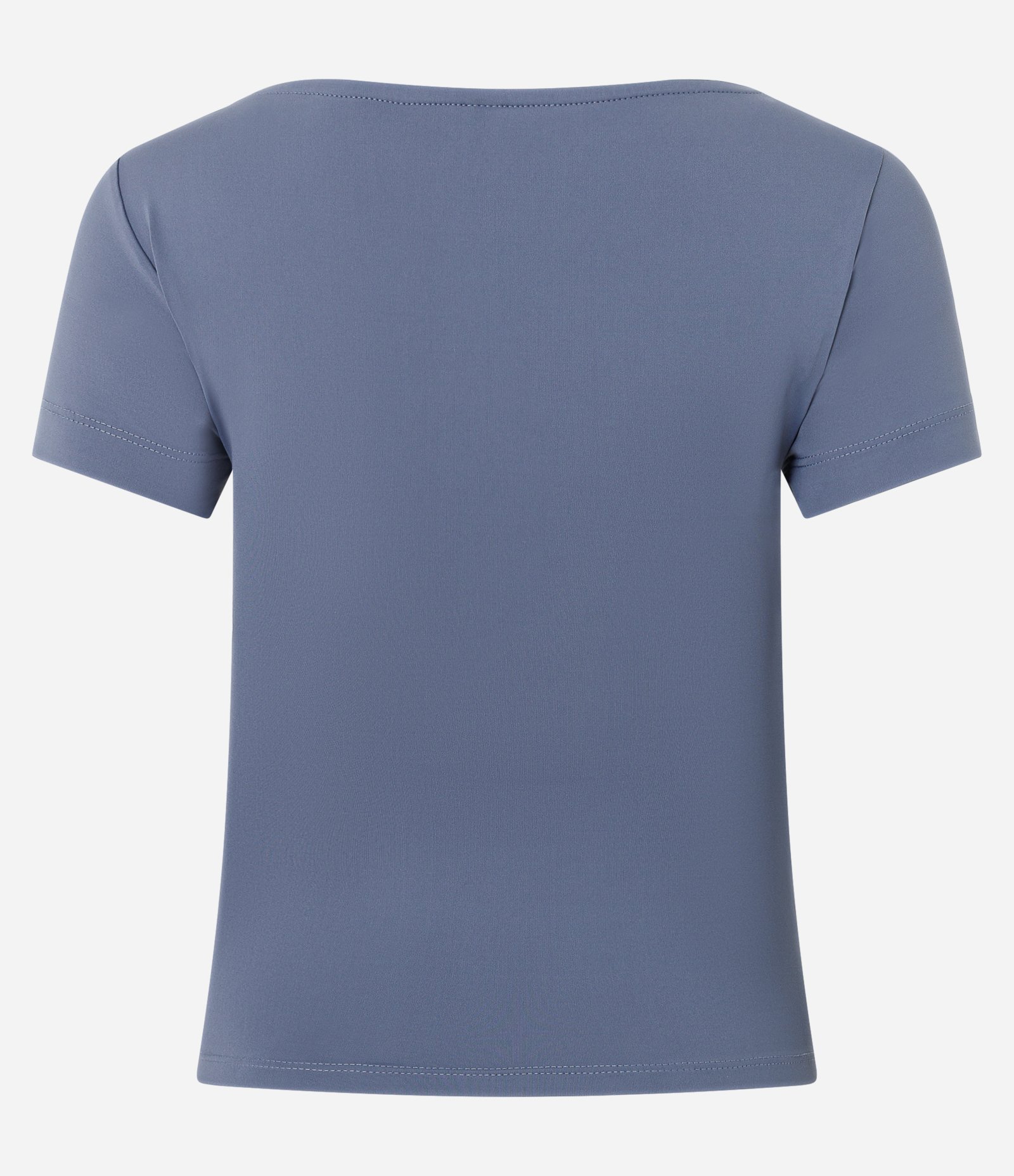 Blusa Manga Curta com Decote Canoa Azul 2