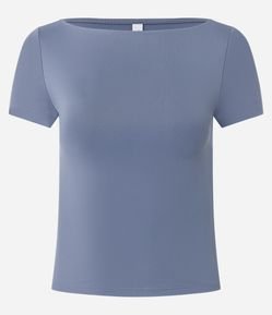 Blusa Manga Curta com Decote Canoa