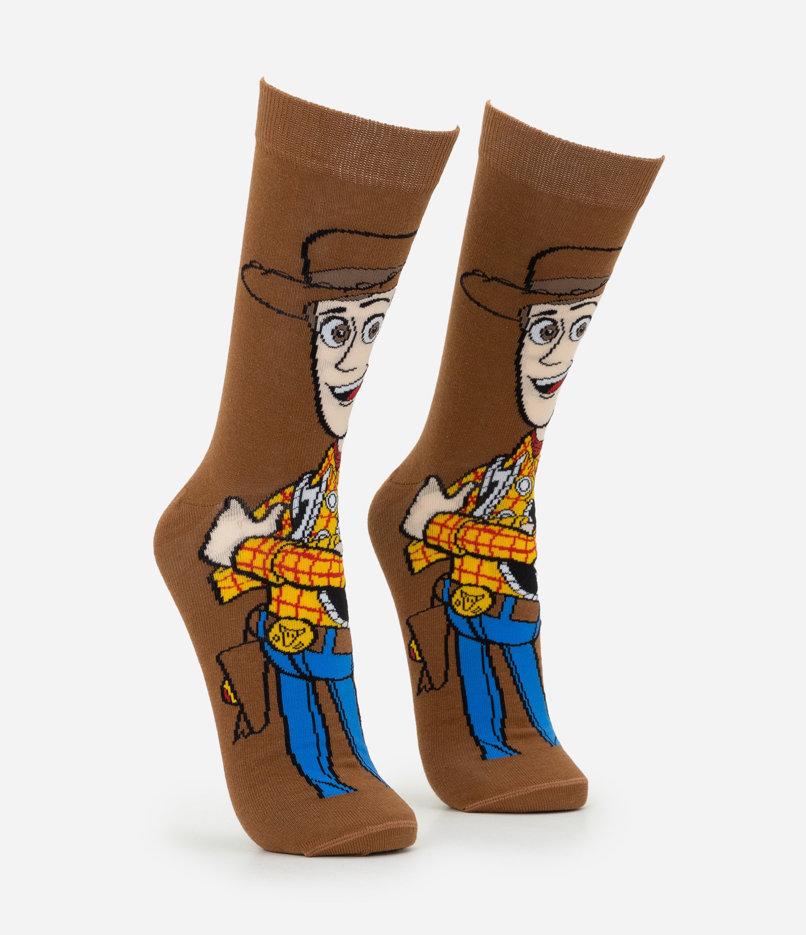 Meia Cano Longo com Estampa Woody Marrom 2