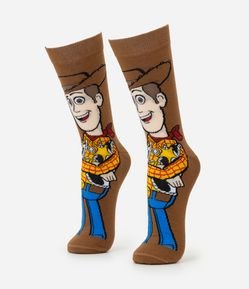 Meia Cano Longo com Estampa Woody