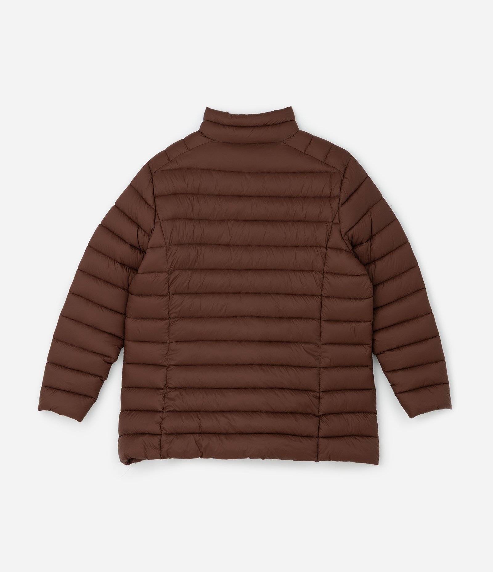 Jaqueta Puffer Ultralight Alongada em Poliamida Curve & Plus Size Marrom 6