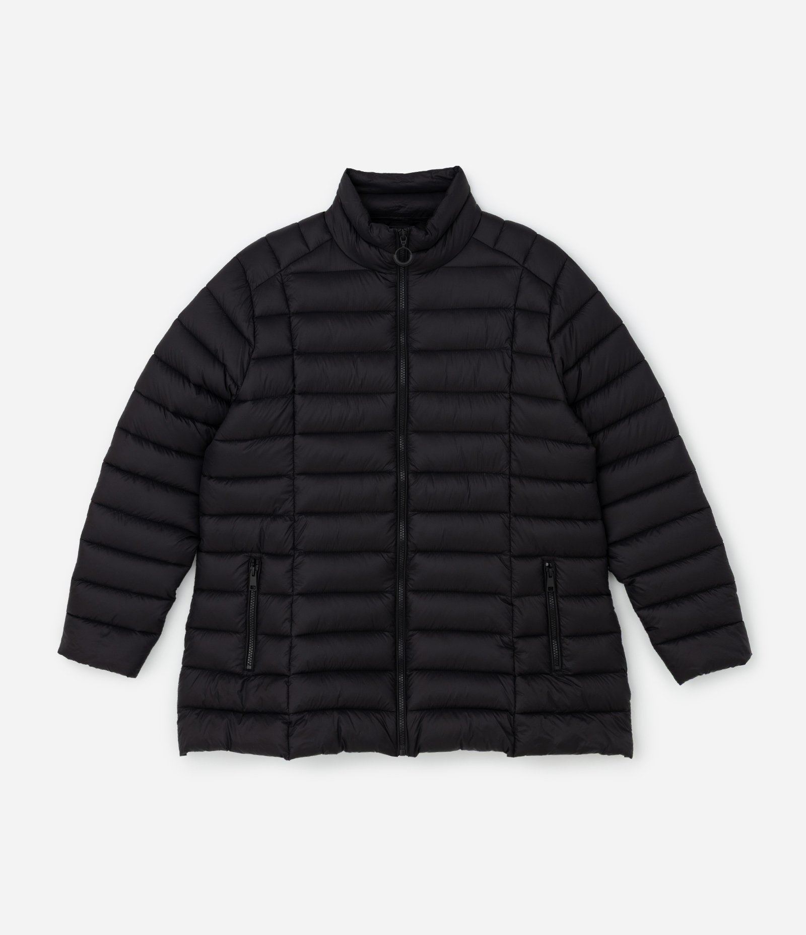 Jaqueta Puffer Ultralight Alongada em Poliamida Curve & Plus Size Preto 1