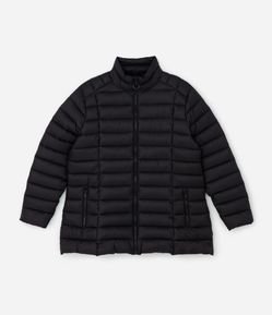 Jaqueta Puffer Ultralight Alongada em Poliamida Curve & Plus Size