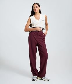 Calça Reta em Alfaiataria com Bolso Faca