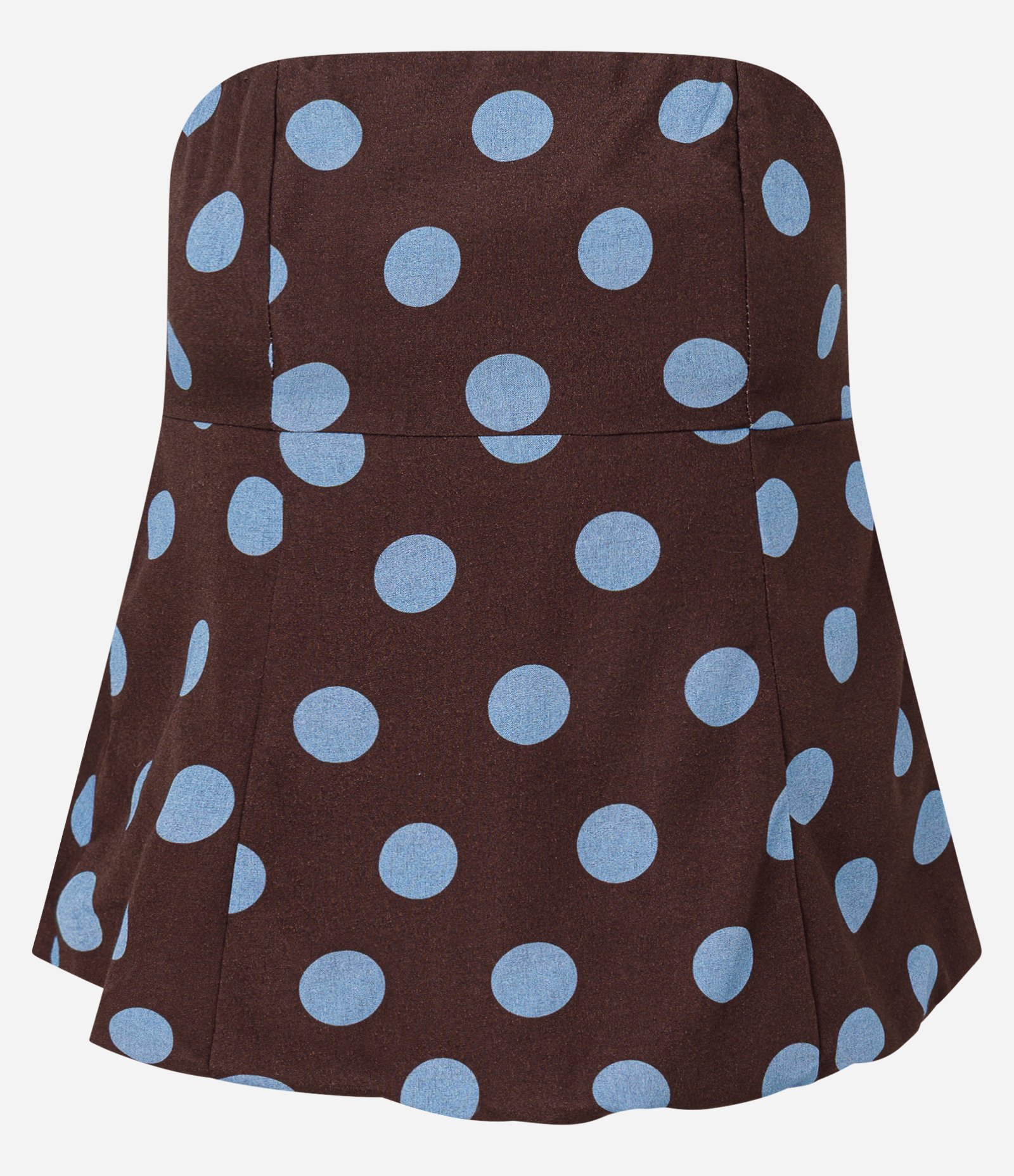 Blusa Tomara Que Caia com Estampa Poá Marrom 6