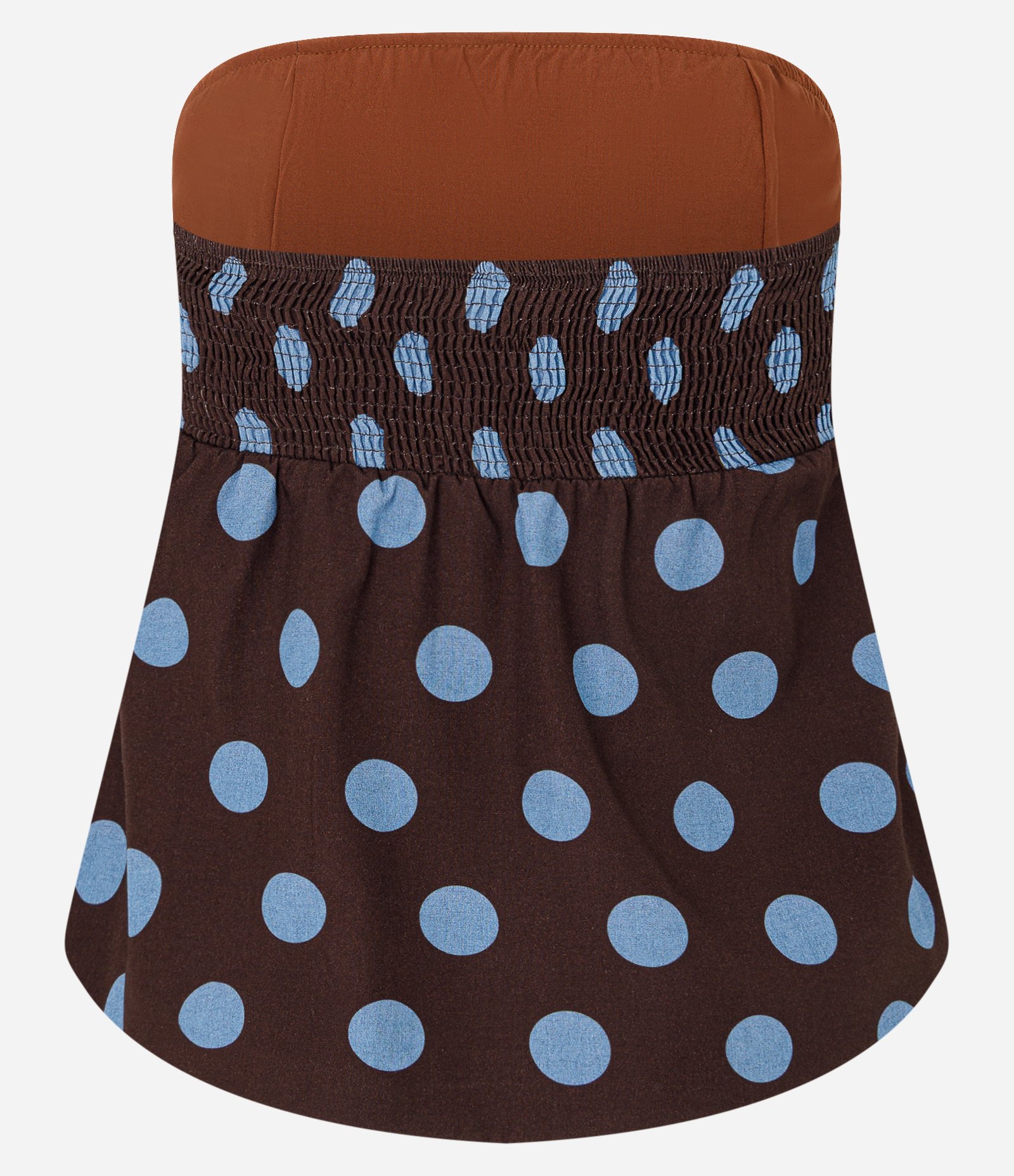 Blusa Tomara Que Caia com Estampa Poá Marrom 7