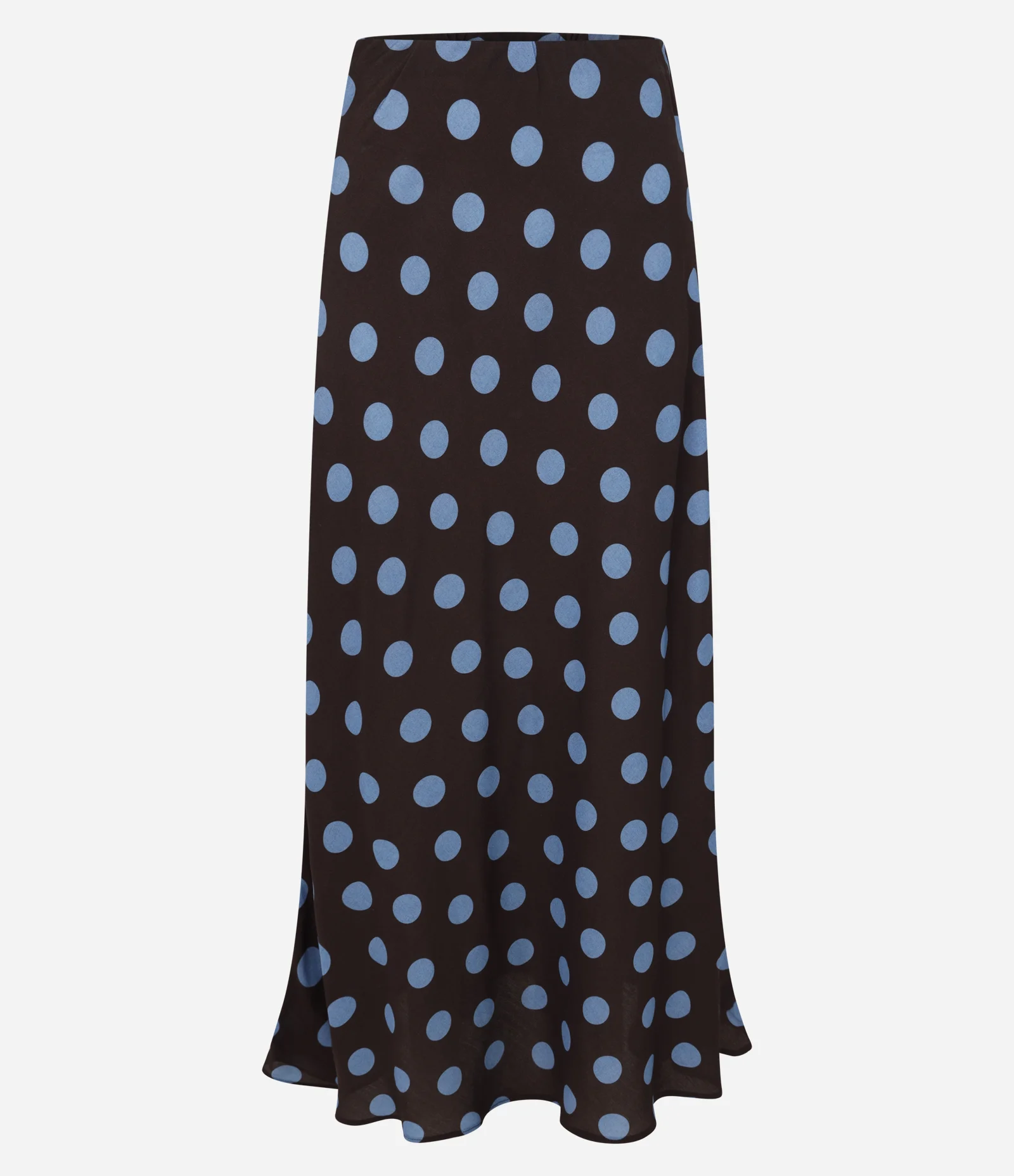 Saia Long Midi em Viscose com Estampa Poá Preto 6