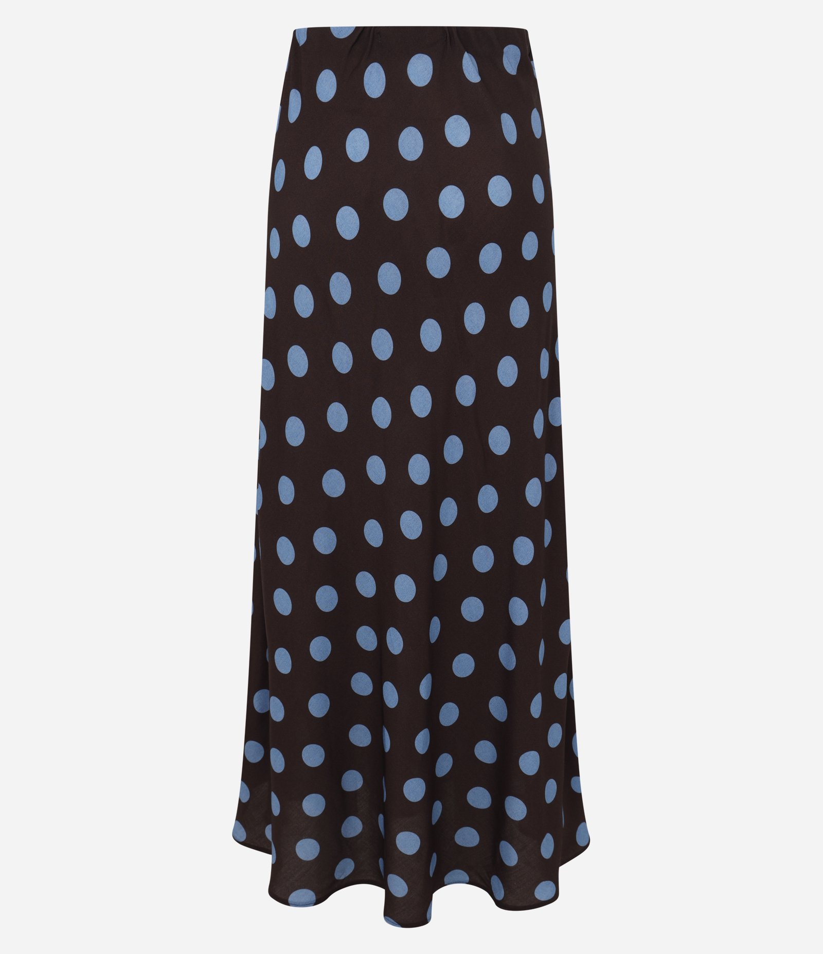 Saia Long Midi em Viscose com Estampa Poá Preto 7