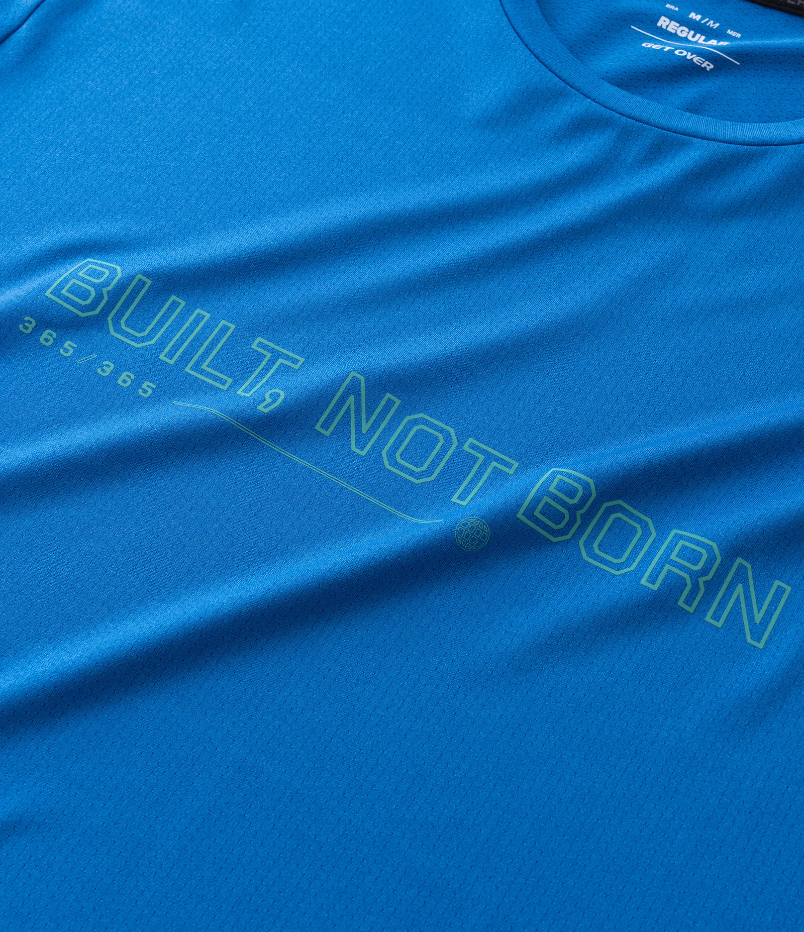 Camiseta Manga Curta Dry com Lettering Refletivo Azul 5