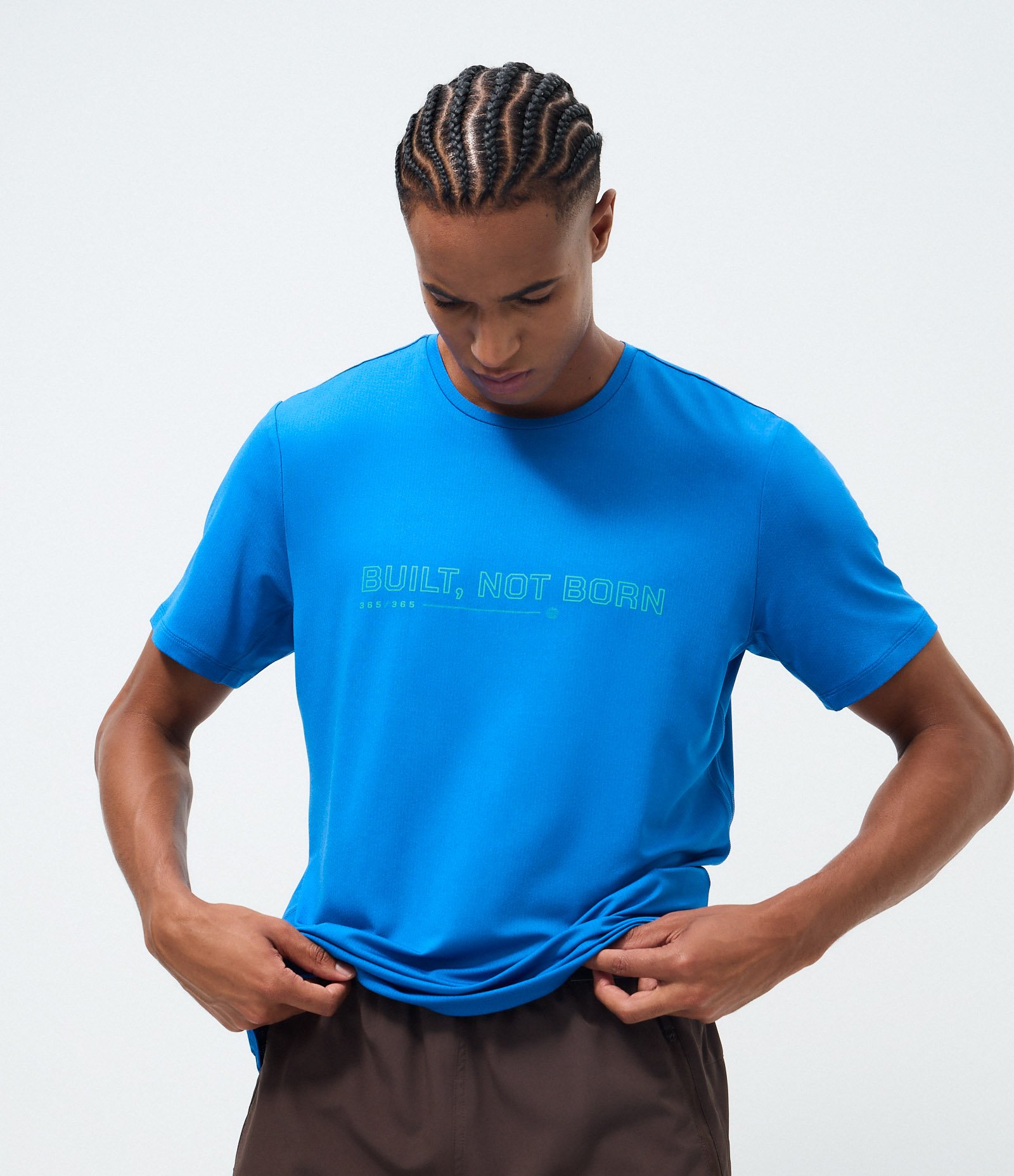 Camiseta Manga Curta Dry com Lettering Refletivo Azul 3