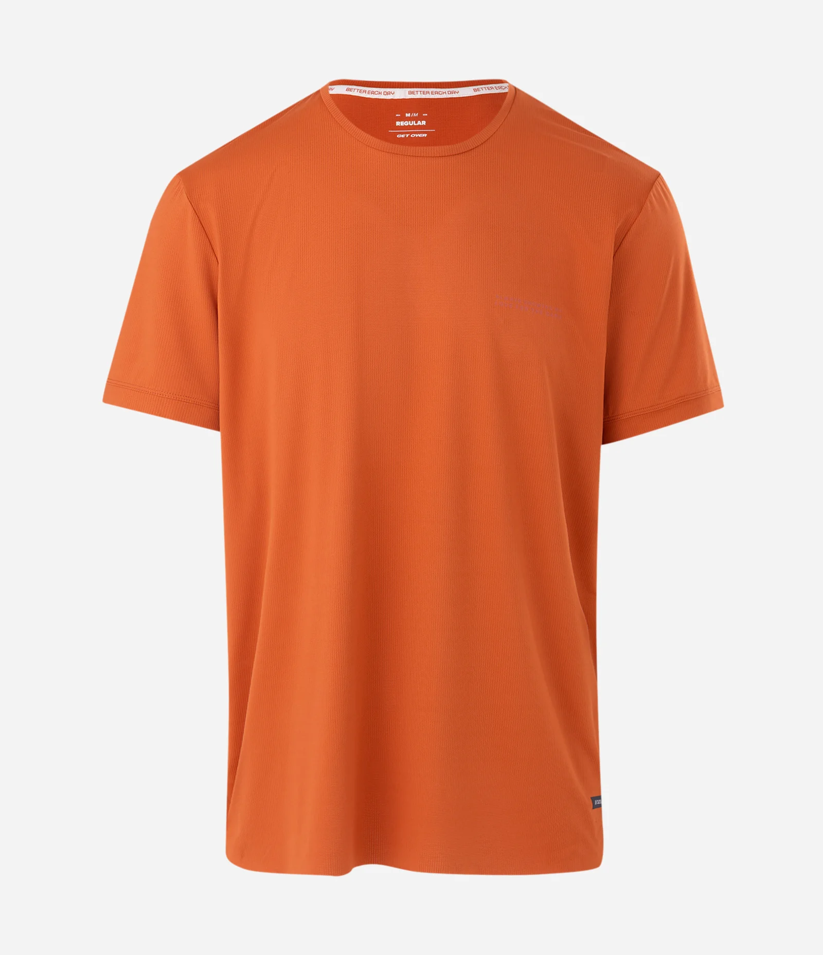 Camiseta Esportiva em Tecnologia Dry com Estampa Lettering Texturizada Laranja 2