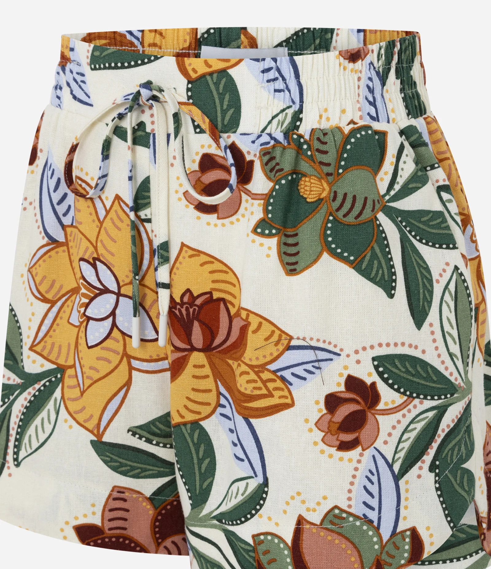 Short com Cós Elástico e Estampa Floral Off White 2