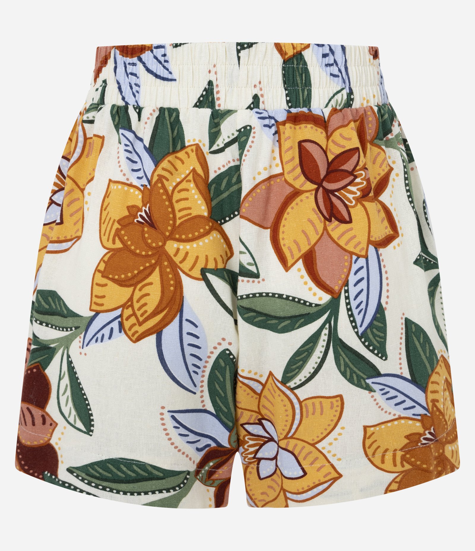 Short com Cós Elástico e Estampa Floral Off White 3