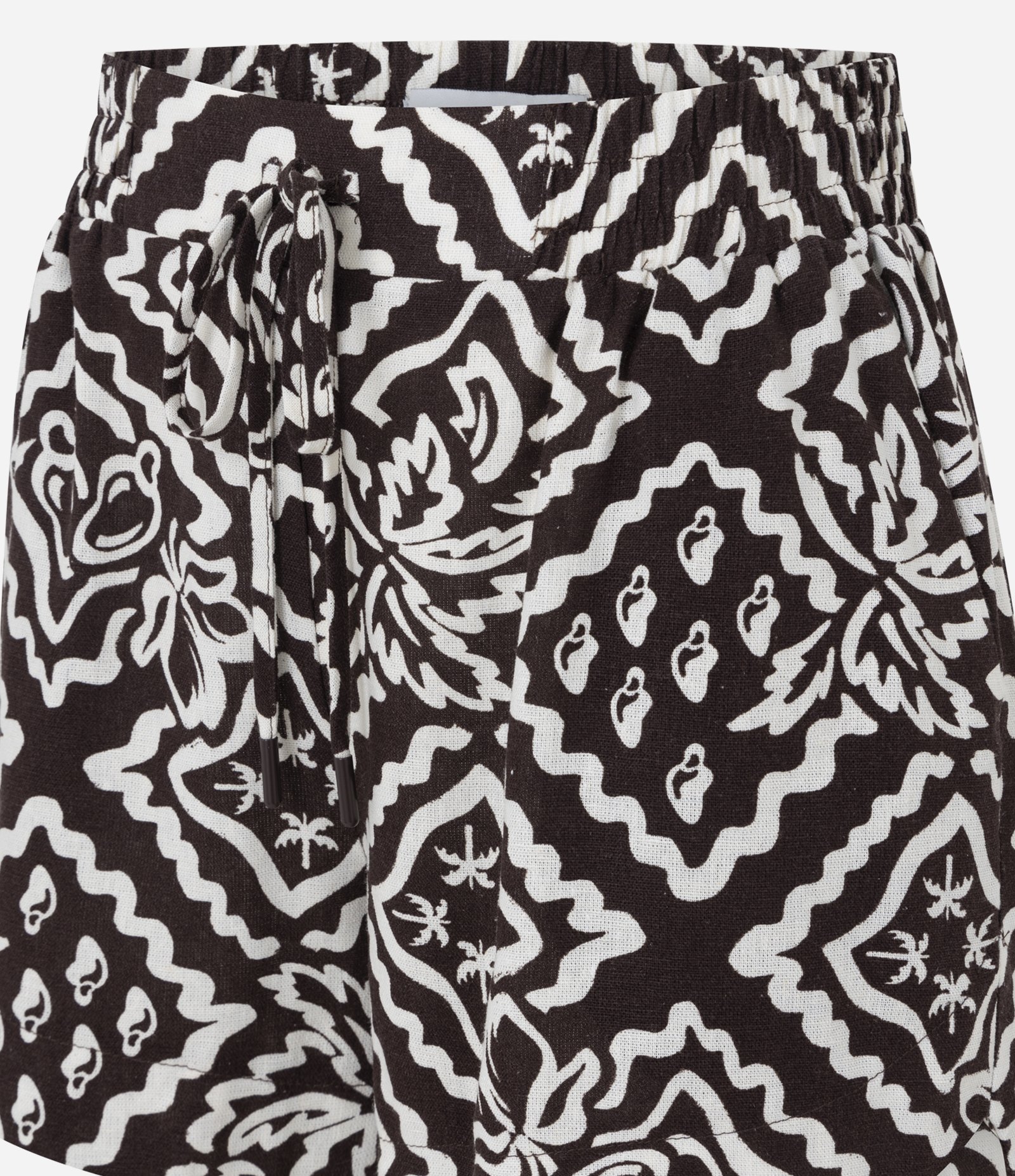 Short Runner com Cós Elástico e Estampa Floral Marrom 2