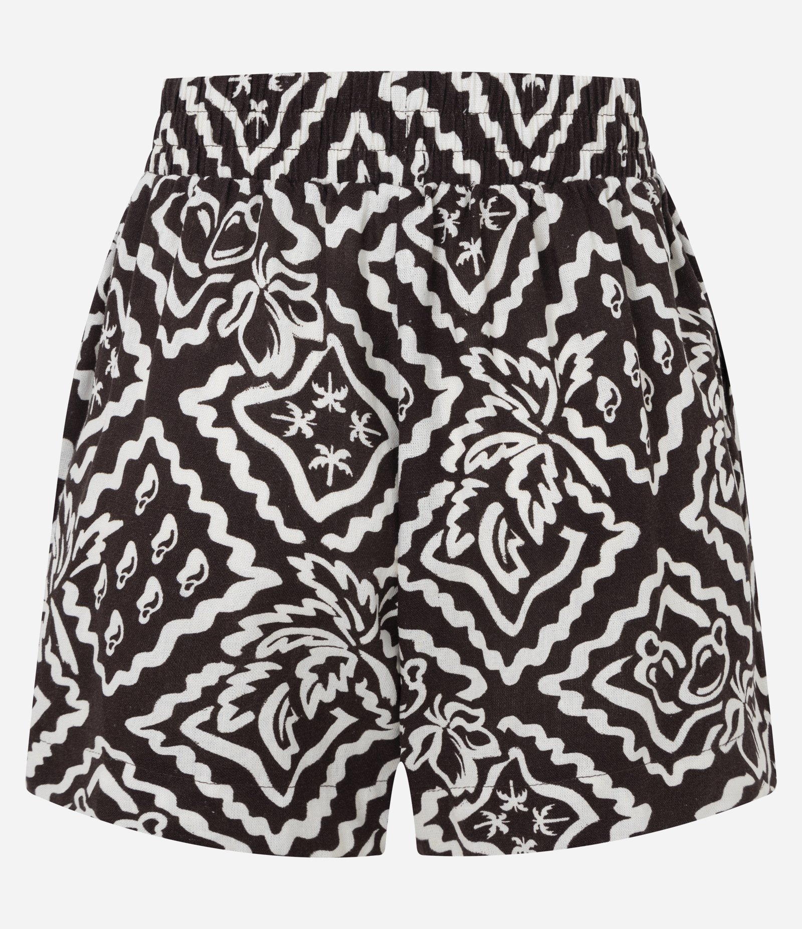 Short Runner com Cós Elástico e Estampa Floral Marrom 3