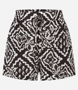 Short Runner com Cós Elástico e Estampa Floral