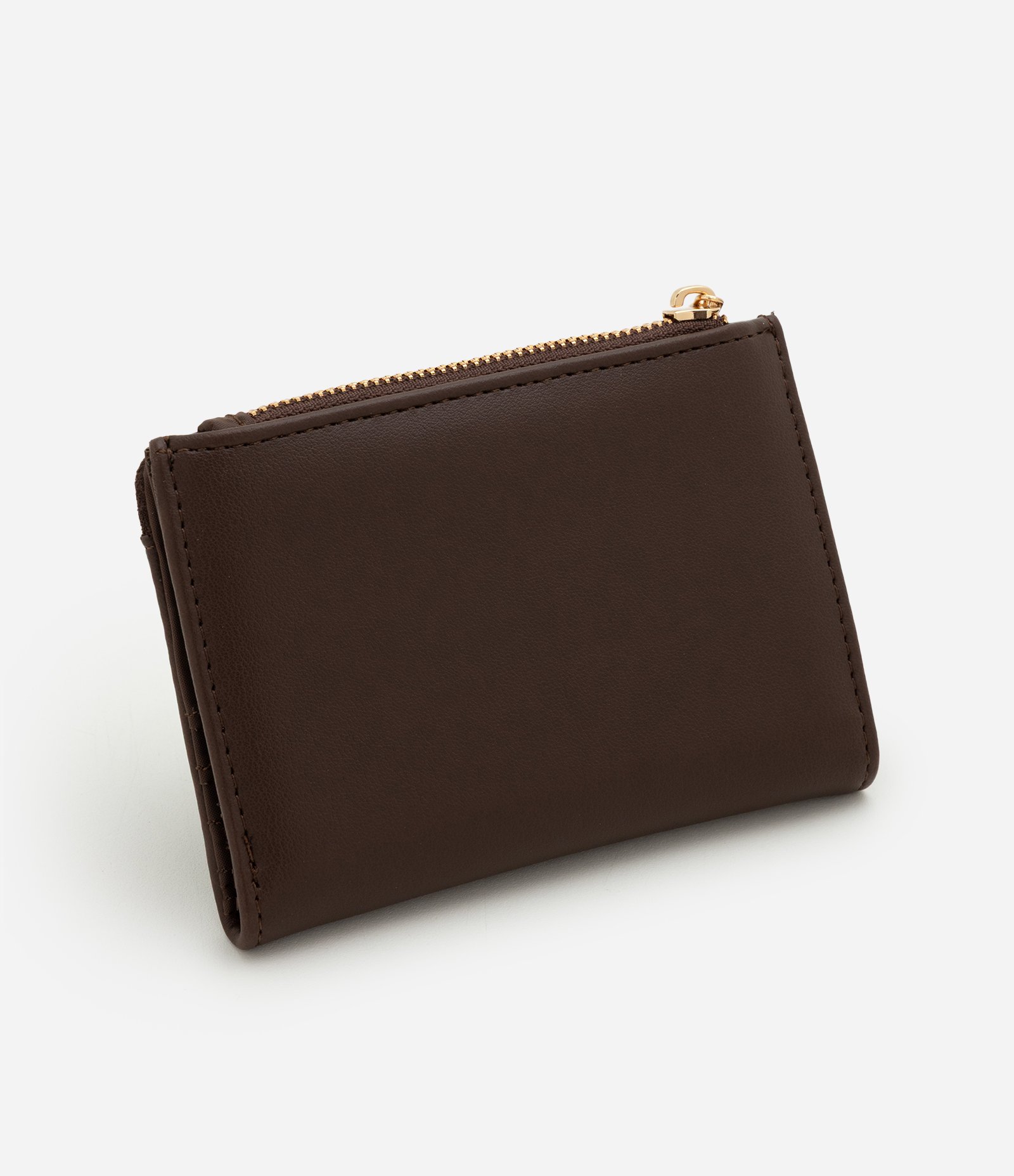 Carteira Envelope Média em PU com Aplicação de Metais Marrom 2
