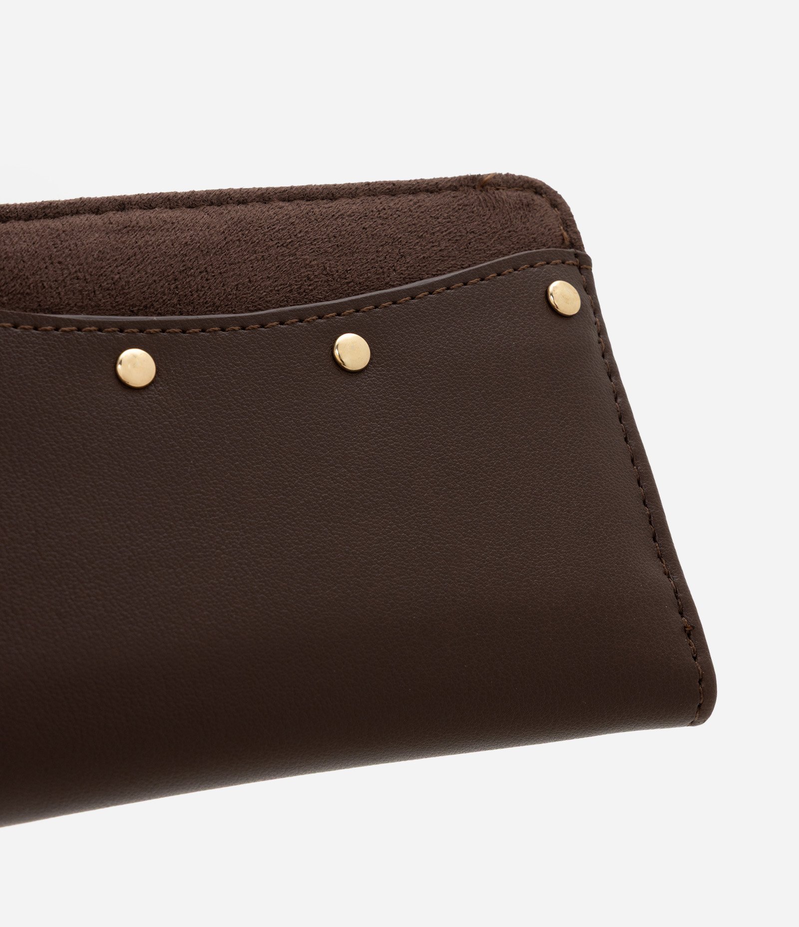 Carteira Envelope Média em PU com Aplicação de Metais Marrom 3