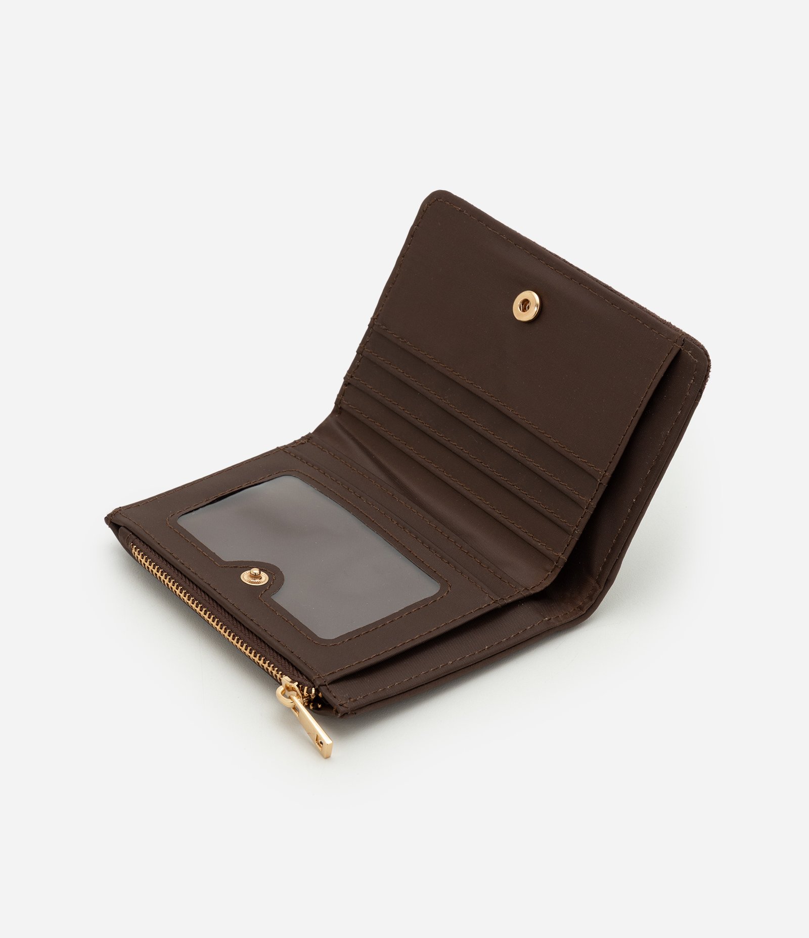 Carteira Envelope Média em PU com Aplicação de Metais Marrom 5