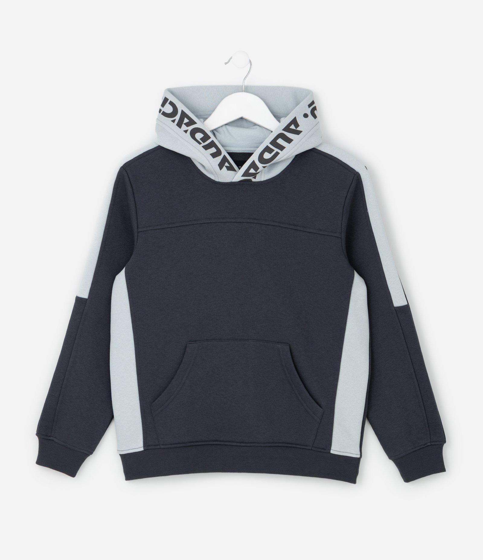 Casaco Infantil com Capuz e Recortes – Tam 5 a 14 Anos Cinza Grafite 1