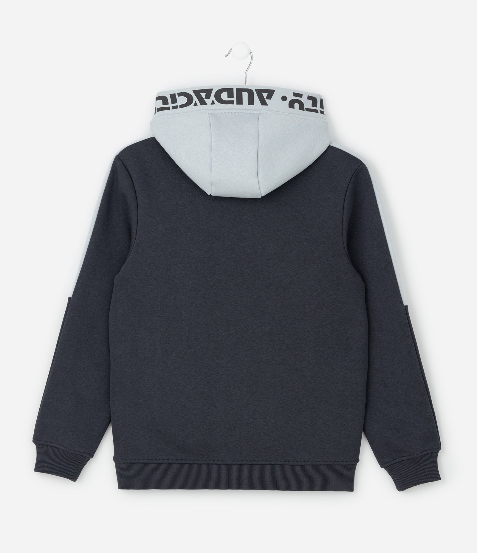 Casaco Infantil com Capuz e Recortes – Tam 5 a 14 Anos Cinza Grafite 2