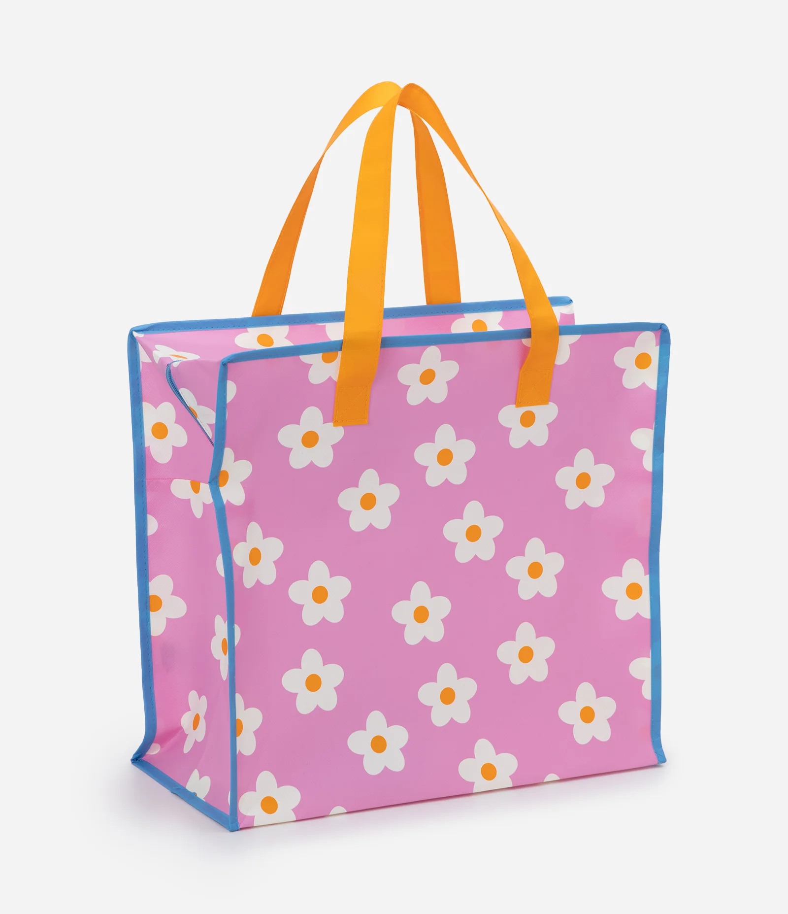 Sacola de Compras com Estampa Floral Rosa 1