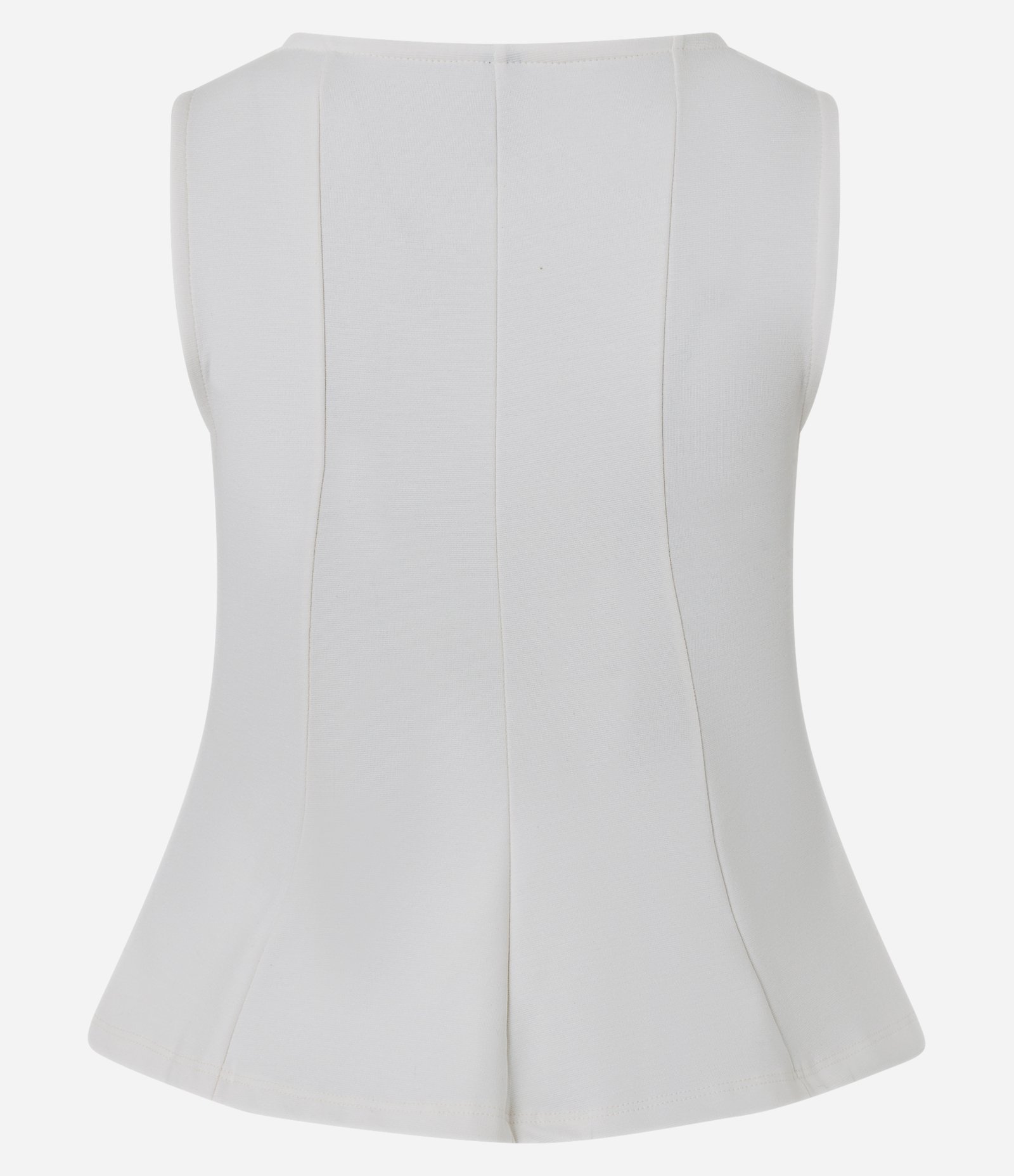 Blusa Peplum Alongada em Ponto Roma com Alça Larga Branco 6
